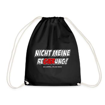 Not my government - Drawstring Bag - black - Front