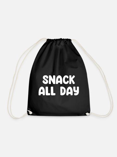 Snack All Day - Turnbeutel - Schwarz