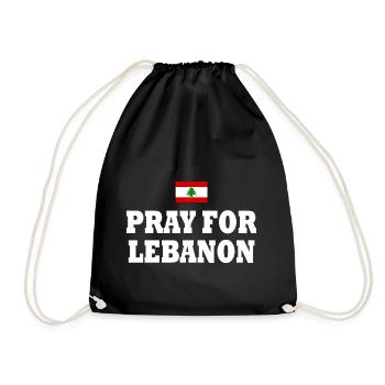 Pray for lebanon - libanon - Drawstring Bag - black - Front