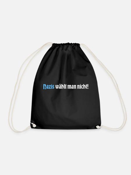 Nazis waehlt man nicht weiss - Turnbeutel - Schwarz