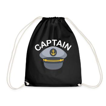 Captain - Skipper - Kapitän - Matrose-Geschenkidee - Turnbeutel - Schwarz - Vorne