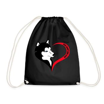 re heart one heart and soul - Drawstring Bag - black - Front