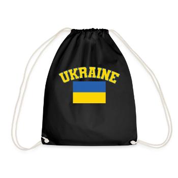 Ukraine Flag, Ukraine - Drawstring Bag - black - Front