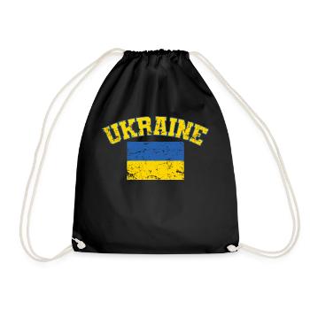Ukraine Flag of Ukraine - Drawstring Bag - black - Front