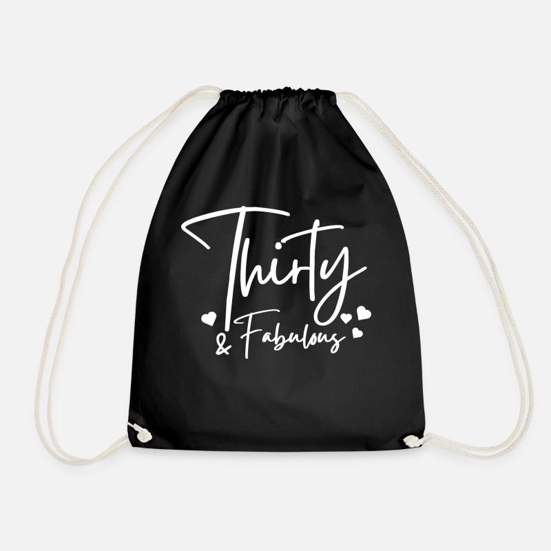 Thirty fabulous - Drawstring Bag - black
