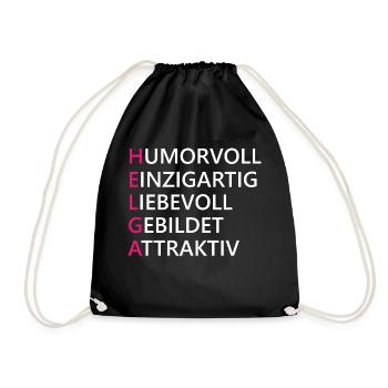 Helga Name Geschenk - Turnbeutel - Schwarz - Vorne