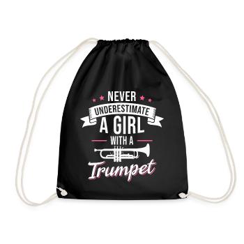 Trompette Filles Musicien d’instruments à vent - Sac de sport léger - noir - Devant