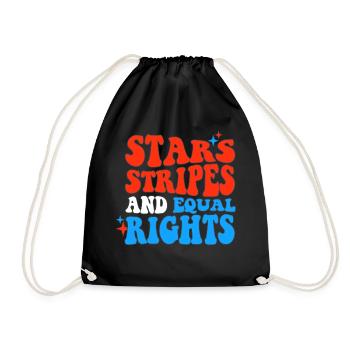 Rayures étoilées et égalité - Sac de sport léger - noir - Devant