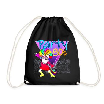Party 80 humor fan 80er jahre geschenk frau - Turnbeutel - Schwarz - Vorne