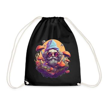 Pilze, Brille, Bart, Halloween, Sommer - Turnbeutel - Schwarz - Vorne