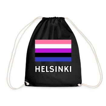 Genderfluid Pride Flag Helsinki - Drawstring Bag - black - Front