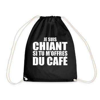 Mann, der ihn liebt: Kaffee. Lustiger Design-Humor - Turnbeutel - Schwarz - Vorne