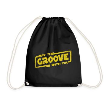 May The Groove Be With You - Rhythmus Musik Jazz - Turnbeutel - Schwarz - Vorne