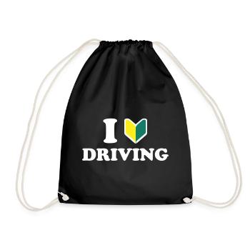 I Wakaba [Heart/Love] Driving - Drawstring Bag - black - Front