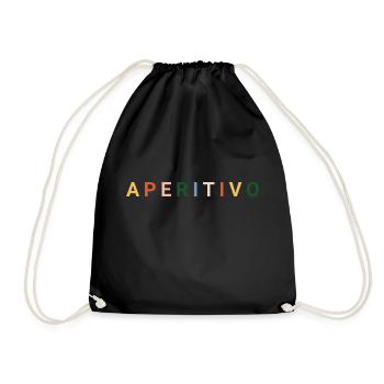 Lettrage apéritif - Sac de sport léger - noir - Devant