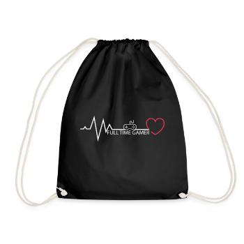 Heartbeat - Puls Controller mit Spruch - Turnbeutel - Schwarz - Vorne