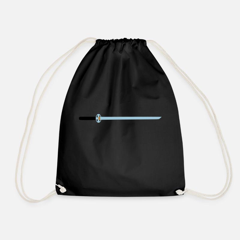 Sword middle age gift idea blade sharp - Drawstring Bag - black
