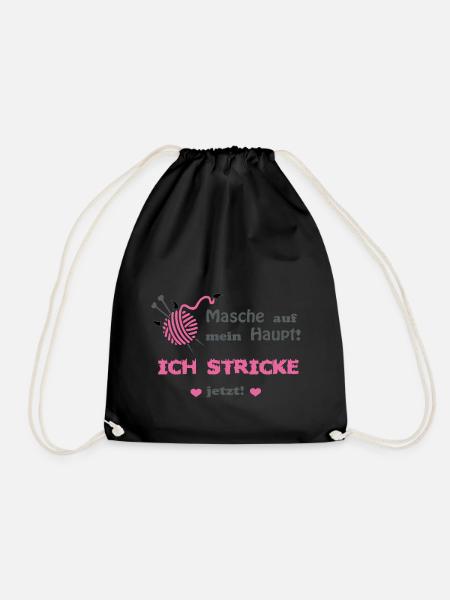 Stricken - Turnbeutel - Schwarz