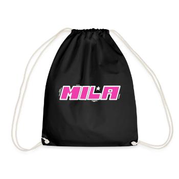 Mila Vorname Name - Turnbeutel - Schwarz - Vorne