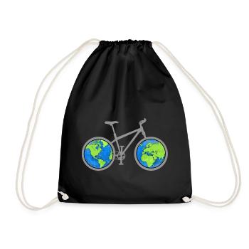 Le tour du monde en vélo - Sac de sport léger - noir - Devant