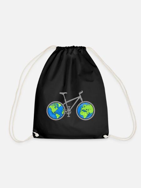 Cycle the world Radreise Fahrrad Globus - Turnbeutel - Schwarz