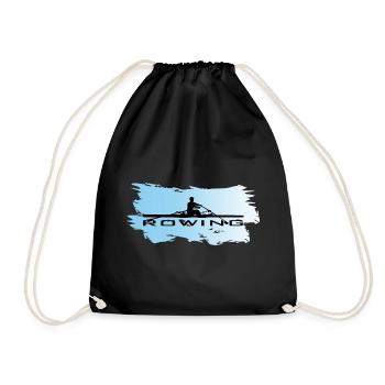 Rowing, One rower, Water - Drawstring Bag - black - Front