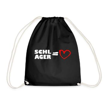 Schlager Liebe Herz Schlagerliebe Musik - Turnbeutel - Schwarz - Vorne