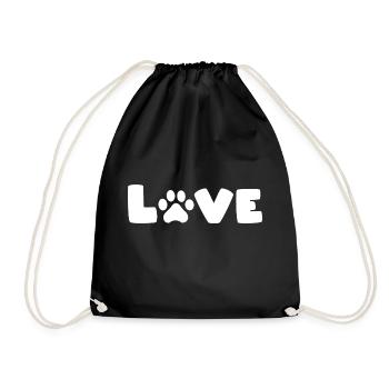 Love Dogs, I Love Dogs - Drawstring Bag - black - Front