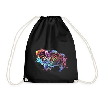 Tigre à dents de sabre - Sac de sport léger - noir - Devant