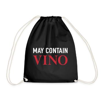 May Contain Vino May Contain Traces of Wine - Drawstring Bag - black - Front