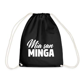 MIA SAN MINGA | MÜNCHEN | GESCHENK - Turnbeutel - Schwarz - Vorne