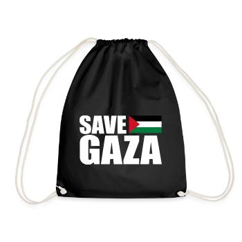 Save gaza - Turnbeutel - Schwarz - Vorne