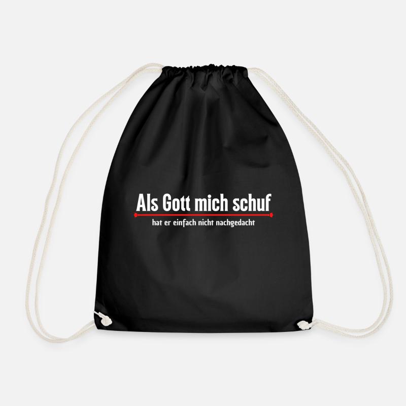 Als Gott mich schuf - Turnbeutel - Schwarz
