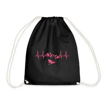 Heartbeat Mountains Girl - Drawstring Bag - black - Front