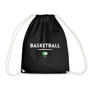 basketball on. basketball player t-shirt - Drawstring Bag - black - Front