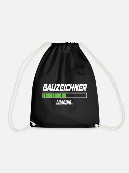 Bauzeichner Loading... - Turnbeutel - Schwarz