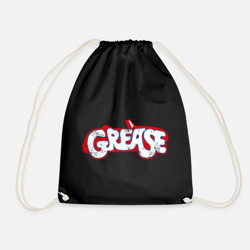 Grease Weißes Logo Mit Auto - Turnbeutel - Schwarz