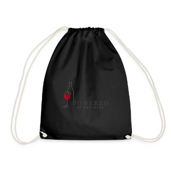 Powered by Red Wine Wein Liebhaber - Turnbeutel - Schwarz - Vorne