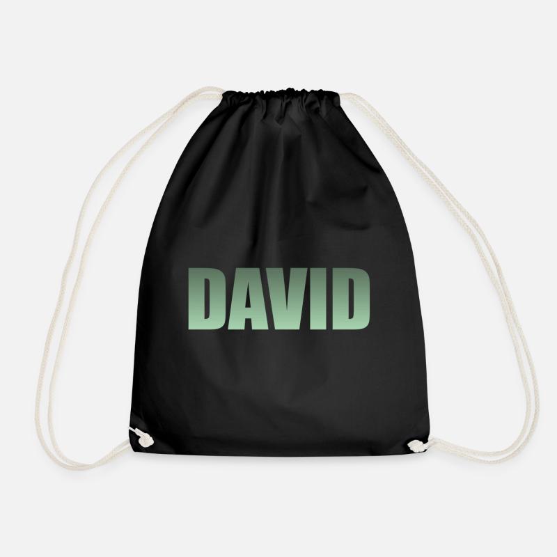 First name: David green - Drawstring Bag - black