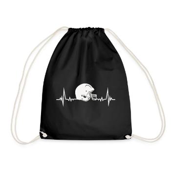 ECG Pulse Heart Line Casque de football US Sports Cadeau - Sac de sport léger - noir - Devant