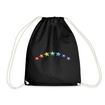 Sterne Regenbogen - Turnbeutel - Schwarz - Vorne