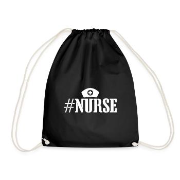 Nurse Krankenschwester Spruch Statement Beruf - Turnbeutel - Schwarz - Vorne