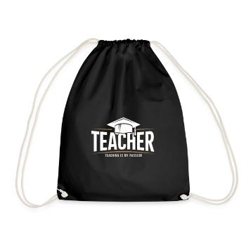 Teacher Teacher Pupil School Profession - Drawstring Bag - black - Front