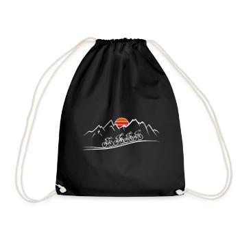 Bicycle Mountains Road Bike Bicycle Tour - Drawstring Bag - black - Front