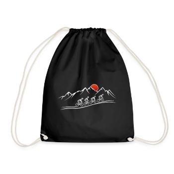 Bicycle Mountains Road Bike Bicycle Tour - Drawstring Bag - black - Front