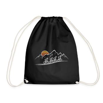Bicycle Mountains Road Bike Bicycle Tour - Drawstring Bag - black - Front