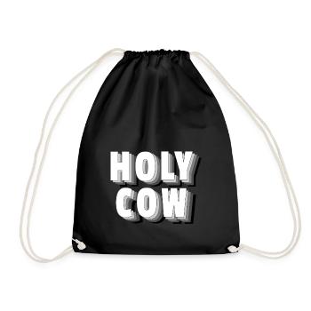 Holy Cow - - Drawstring Bag - black - Front