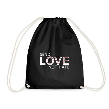 Send Love Not Hate Statement - Turnbeutel - Schwarz - Vorne