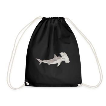 Great hammerhead, shark, shark - Drawstring Bag - black - Front