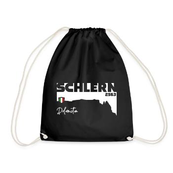 Schlern Sciliar Dolomites Italy South Tyrol Flag - Drawstring Bag - black - Front